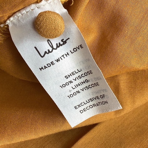 NWT Lulu’s In the Meadows Mustard Yellow Size  Medium Crochet Lace dress / top - Picture 10 of 11